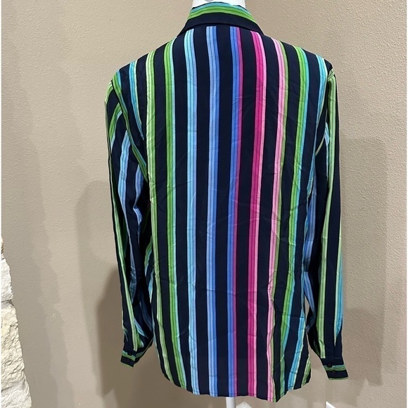 EVAN PICONE Striped Silk Blouse, EUC! - Picture 3 of 5
